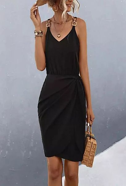 SEGUEN Sommerkleid Sommer-Resort-Wickelkleid mit Metallschnalle Sommerkleid günstig online kaufen