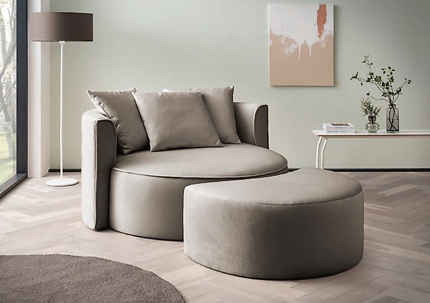 LeGer Home by Lena Gercke XXL-Sessel »ISALIE, Rundsessel mit Hocker, Lesese günstig online kaufen