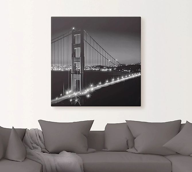 Artland Leinwandbild "Golden Gate Bridge am Abend I", Amerika, (1 St.), auf günstig online kaufen