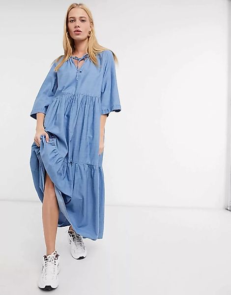 Selected – Joy – Kleid in Hellblau günstig online kaufen