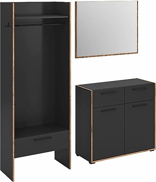 Home affaire Garderoben-Set "MUSTA, 3-teilig: Garderobenschrank, Kommode & günstig online kaufen