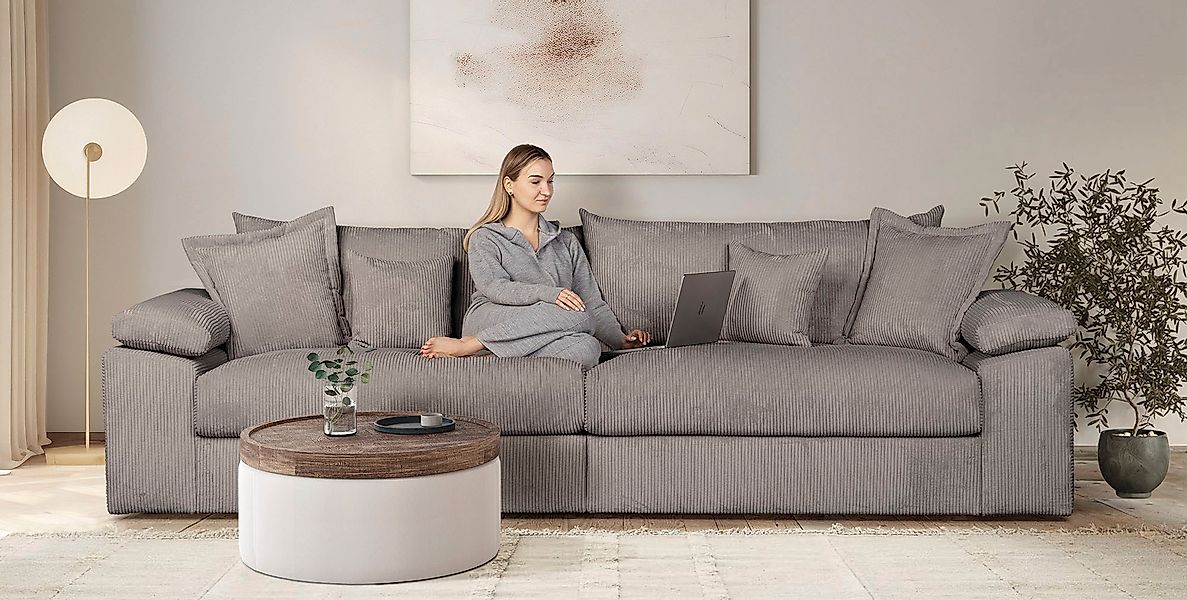 Home affaire Big-Sofa »Soft&Cosy XXL - Breite 303 cm«, Mega-Sofa, Cord oder günstig online kaufen