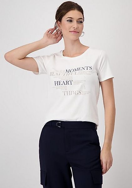 Monari T-Shirt Shirt Schmuckschrift Mit Rundhalsausschnitt günstig online kaufen