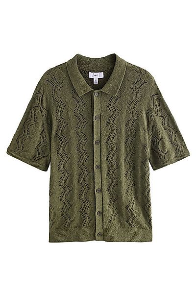Next Poloshirt Relaxed Fit Kurzarm-Strickhemd mit Bouclémuster (1-tlg) günstig online kaufen