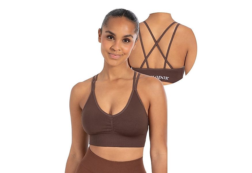 Smilodox Sport-BH Katrin, Crop Top V-Ausschnitt Fester Halt Fester Halt Yog günstig online kaufen