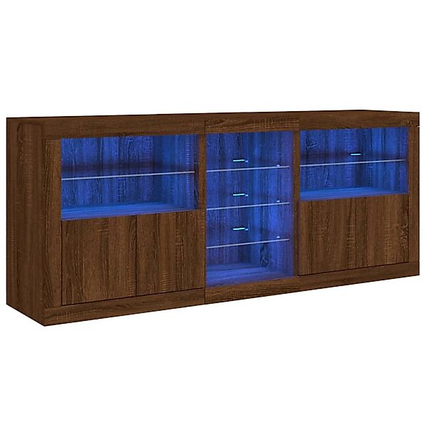 vidaXL Sideboard mit LED-Leuchten Braun Eichen-Optik 162x37x67 cm 3209036 günstig online kaufen