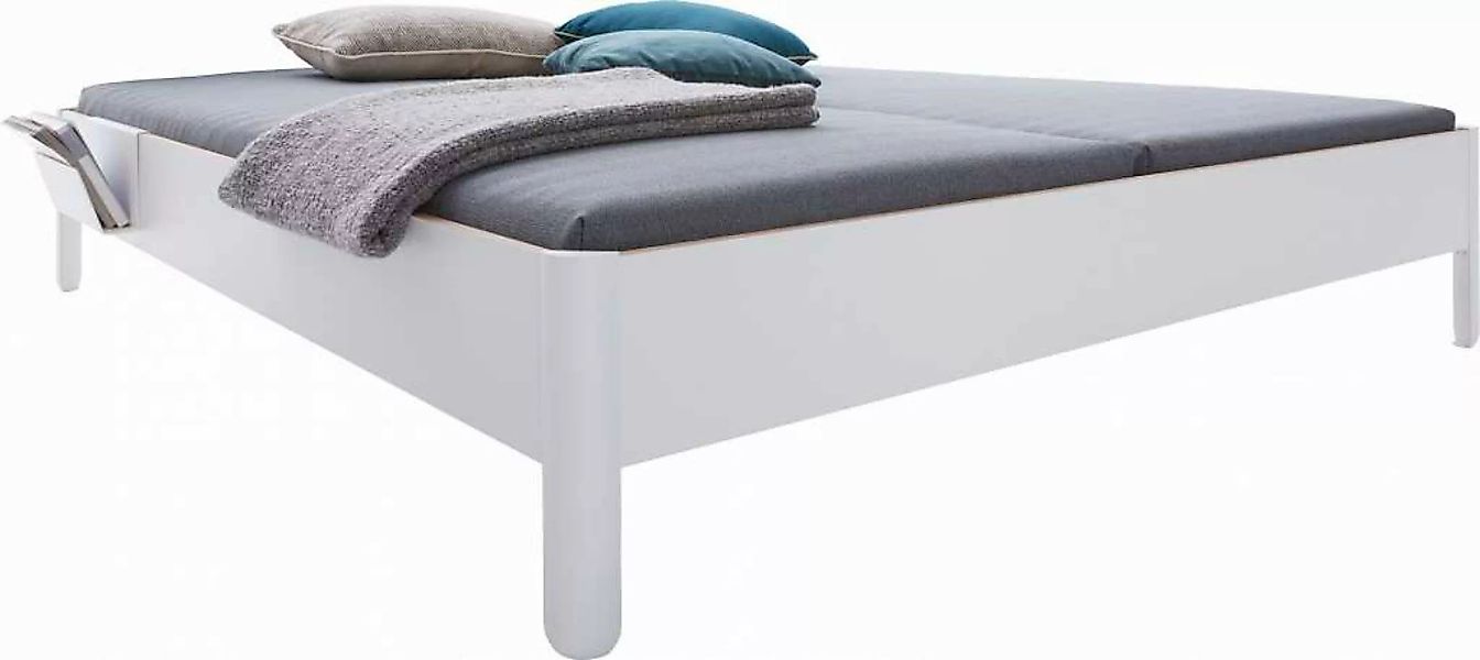 NAIT Doppelbett 140 x 220cm Weiß ohne Kopfteil günstig online kaufen