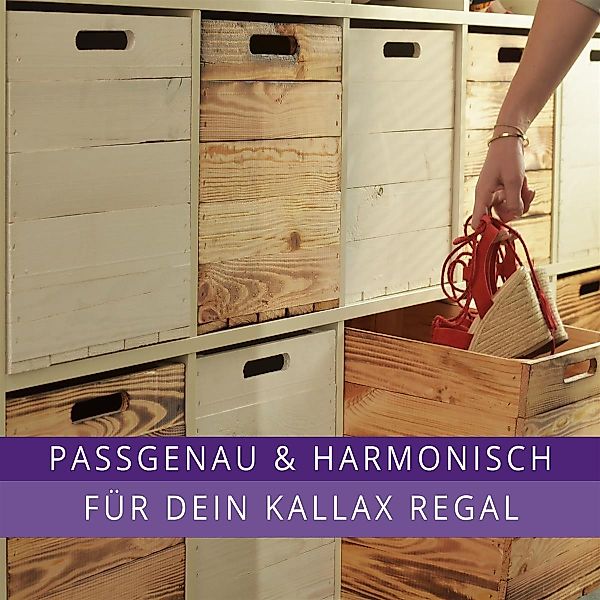 CHICCIE Holzkiste Kallax Aufbewahrungsbox Geflammt 33x38x33cm günstig online kaufen
