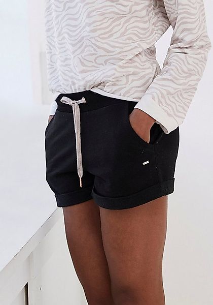 LASCANA Shorts mit Rippbündchen und Umschlagsaum, Loungewear günstig online kaufen