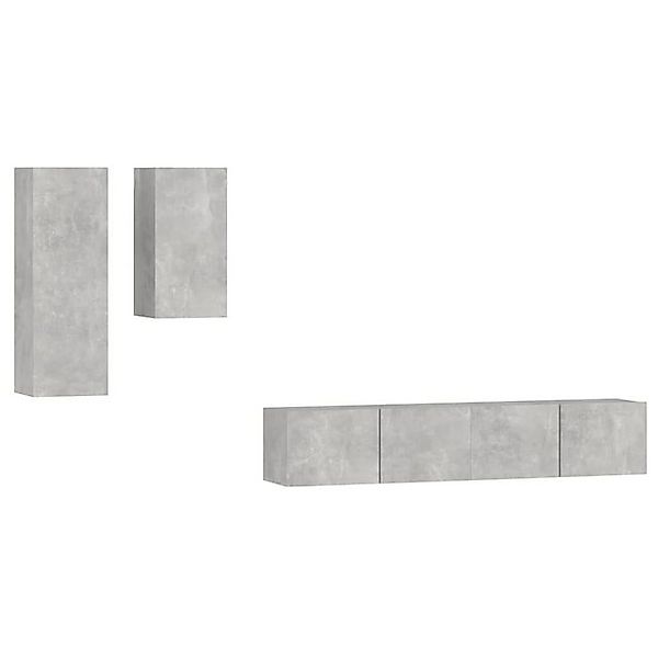 vidaXL TV-Schrank 4-tlg. TV-Schrank-Set Betongrau Holzwerkstoff (4-St) günstig online kaufen