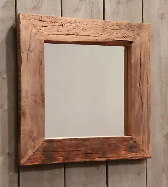 Wandspiegel Treibholz Spiegel Natur Holz Rustikal Flur Diele 60cm x 60cm günstig online kaufen