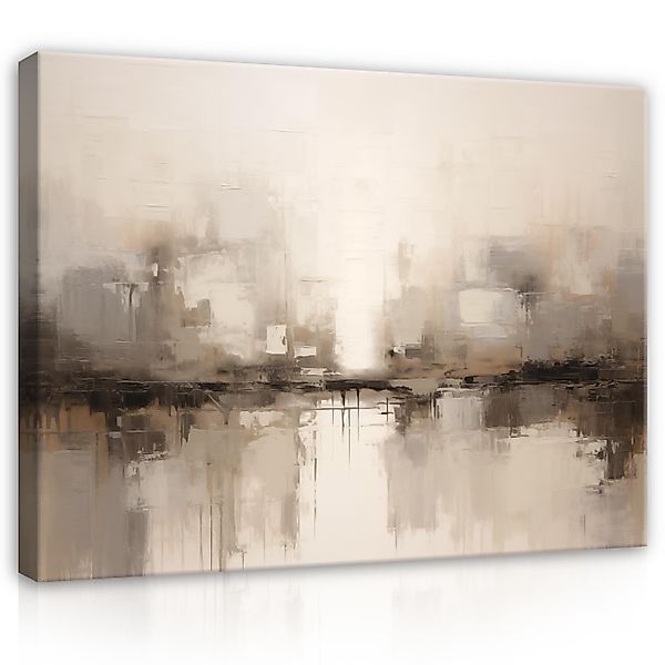 Wallarena Leinwandbild Abstrakt Kunst Beige Modern Wandbild Groß Kunstdruck günstig online kaufen