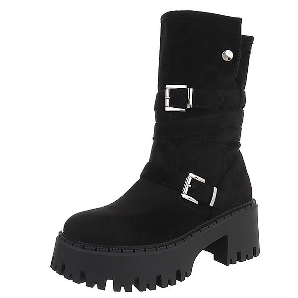 Ital-Design Modische Damen Stiefeletten mit Schnallen günstig online kaufen