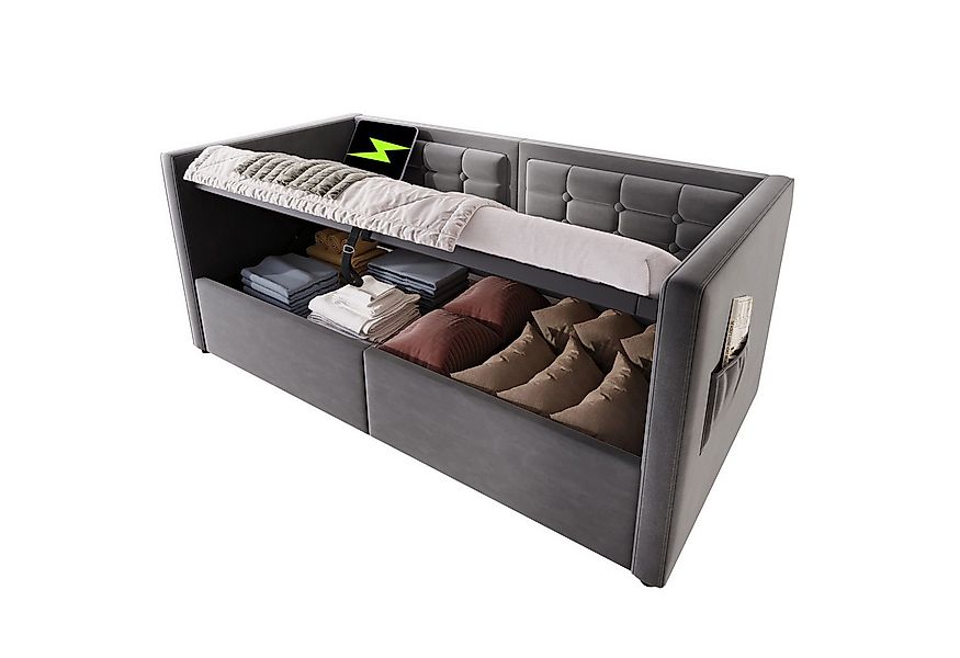 REDOM Daybett Hydraulisches Schlafsofa mit dreiseitiger Rückenlehne, (Sofab günstig online kaufen