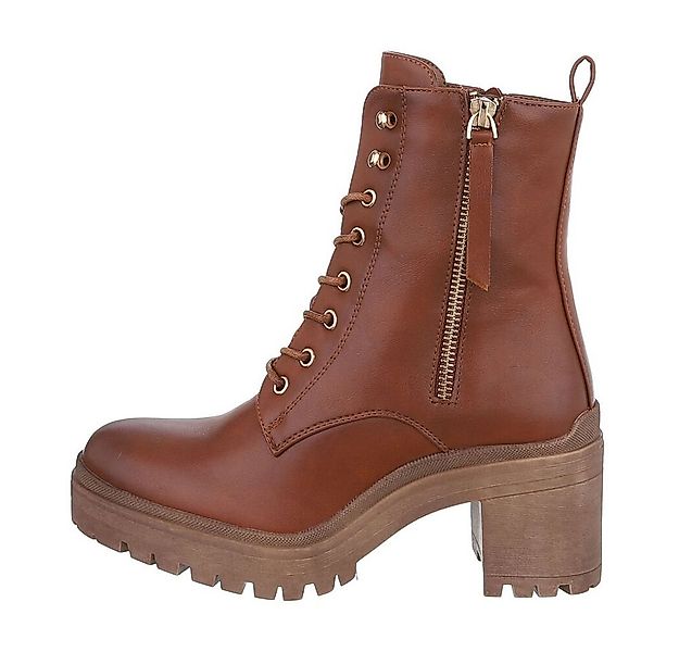 Ital-Design Trendige Stiefeletten mit Reißverschluss und Schnürung Schnürst günstig online kaufen