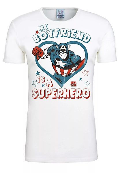 LOGOSHIRT T-Shirt "Marvel - My Boyfriend Is A Superhero" günstig online kaufen
