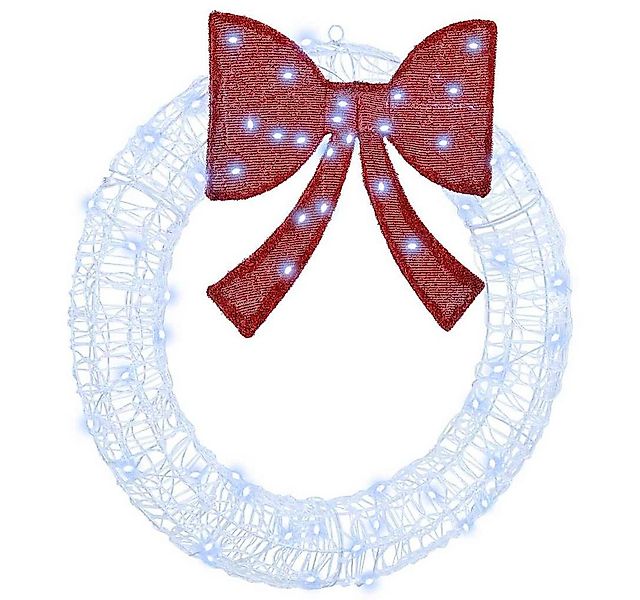 vidaXL Christbaumschmuck Kranz mit 60 LEDs Kaltweiß 76 x 8,5 x 76 cm Acryl günstig online kaufen