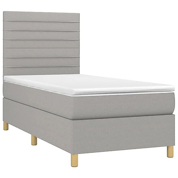 vidaXL Boxspringbett mit Matratze Hellgrau 90x200 cm Stoff 3142385 günstig online kaufen