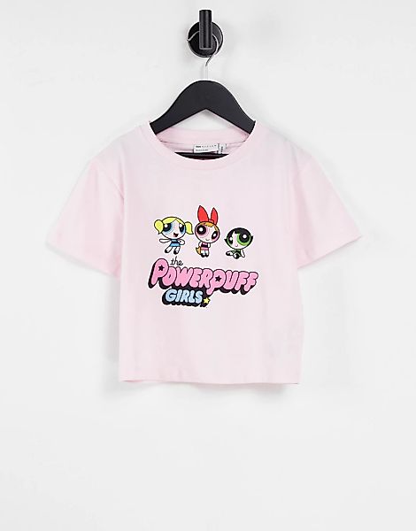 ASOS DESIGN – Oversize-Baby-T-Shirt in Rosa mit den Powerpuff Girls günstig online kaufen