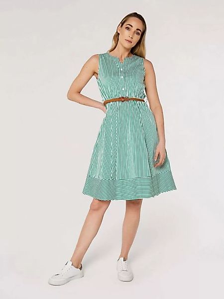 Apricot Sommerkleid gestreift, mit Gürtel günstig online kaufen