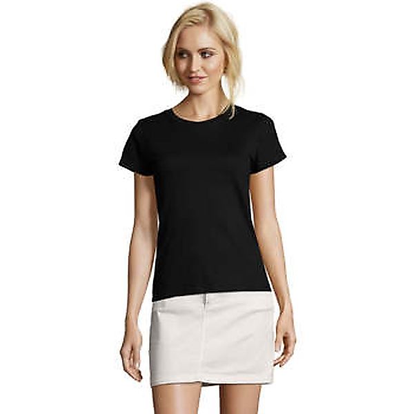 Sols  T-Shirt Camiseta IMPERIAL FIT color Negro-100% algodón semi-peinado günstig online kaufen