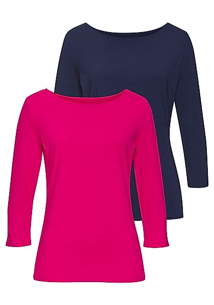 LASCANA 3/4-Arm-Shirt (2er-Pack) aus elastischer Baumwoll-Modal-Qualität günstig online kaufen