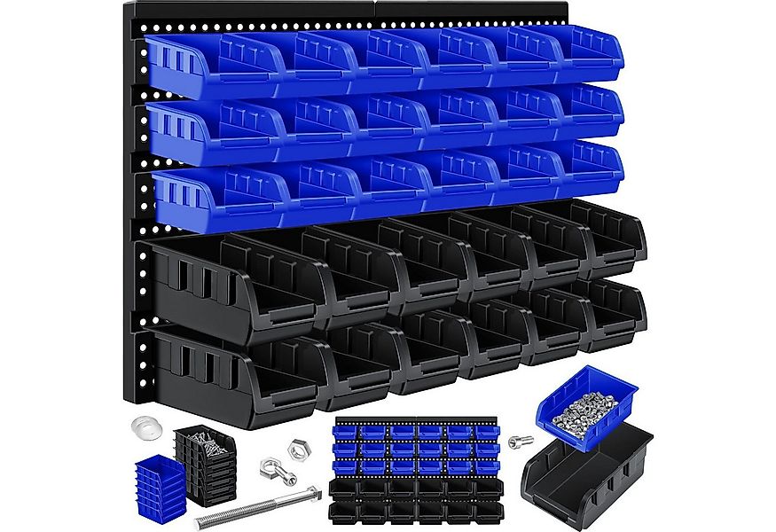 MASKO Stapelbox, Stapelboxen Wandregal 32tlg Box Sichtlagerkästen Schüttenr günstig online kaufen