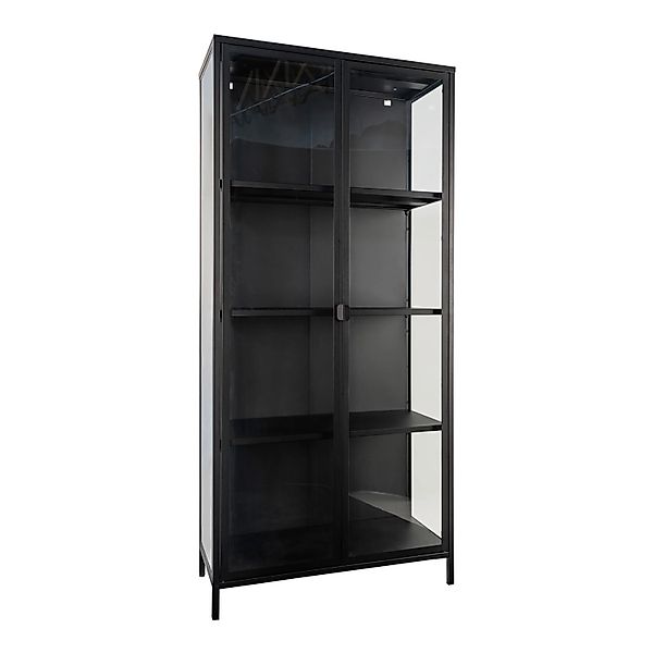 ebuy24 Brisbane Vitrinenschrank Höhe 175 cm Schwarz günstig online kaufen