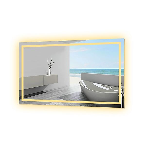 Aica Sanitär Badspiegel 140x80 cm Spiegel mit LED Beleuchtung Dreh Knopfsch günstig online kaufen