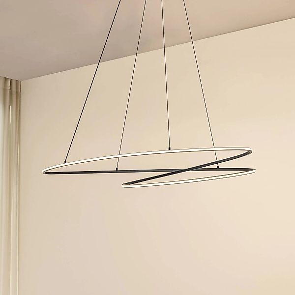 Lucande LED-Hängeleuchte Gavril, 100 cm, schwarz, dimmbar günstig online kaufen