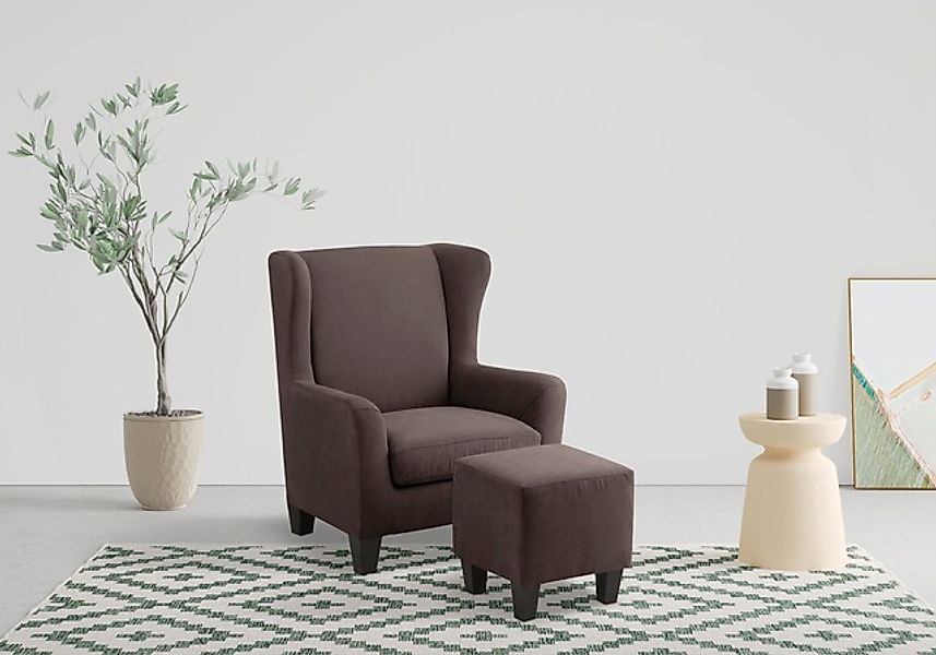 Home affaire Ohrensessel »Chilly, Sessel mit Hocker und Federkern-Polsterun günstig online kaufen