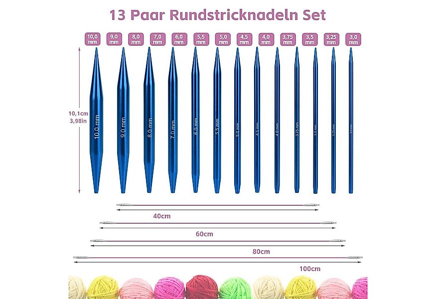 HAUSS SPOLE Rundstricknadeln Stricknadelset mit Aufbewahrungsbox Rundstrick günstig online kaufen
