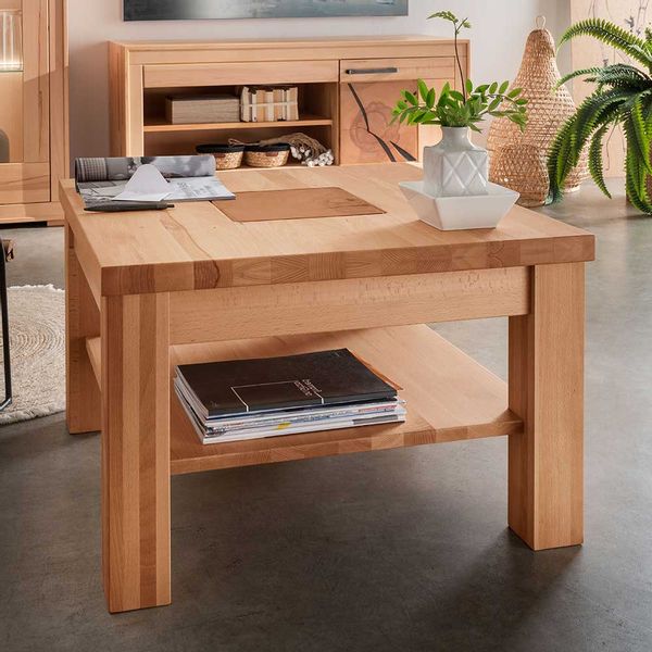 Tisch Massivholz Wohnzimmer aus Kernbuche Ablage günstig online kaufen