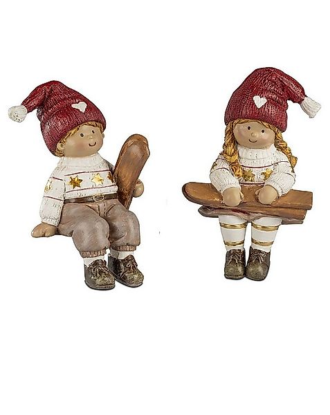 formano Dekofigur Nostalgische Winterkinder mit Ski in 3 Größen wählbar günstig online kaufen