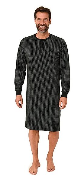 Normann Pyjama Normann Herren Langarm Nachthemd mit Bündchen und Knopfleist günstig online kaufen
