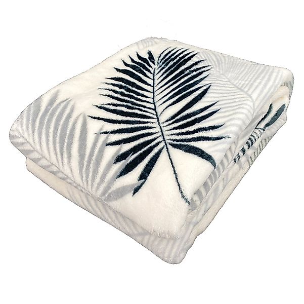 Wohndecke Kuscheldecke Palmblätter Soft Flanell Sofadecke, heimtexland, fla günstig online kaufen