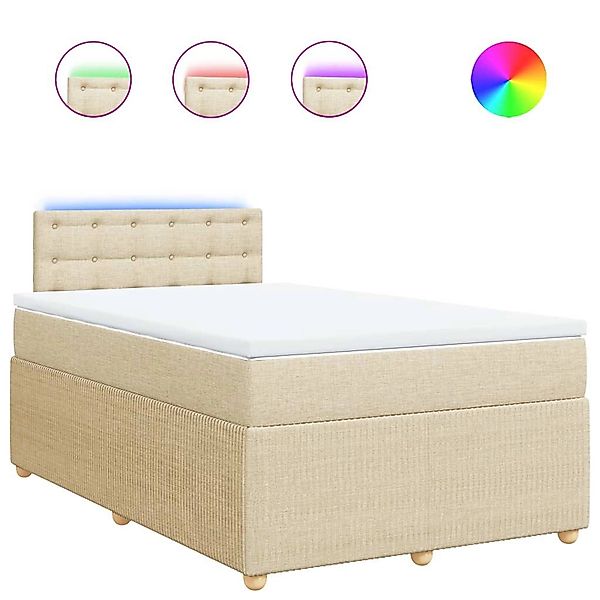 vidaXL Boxspringbett mit Matratze Creme 120x190 cm Stoff 3289714 günstig online kaufen