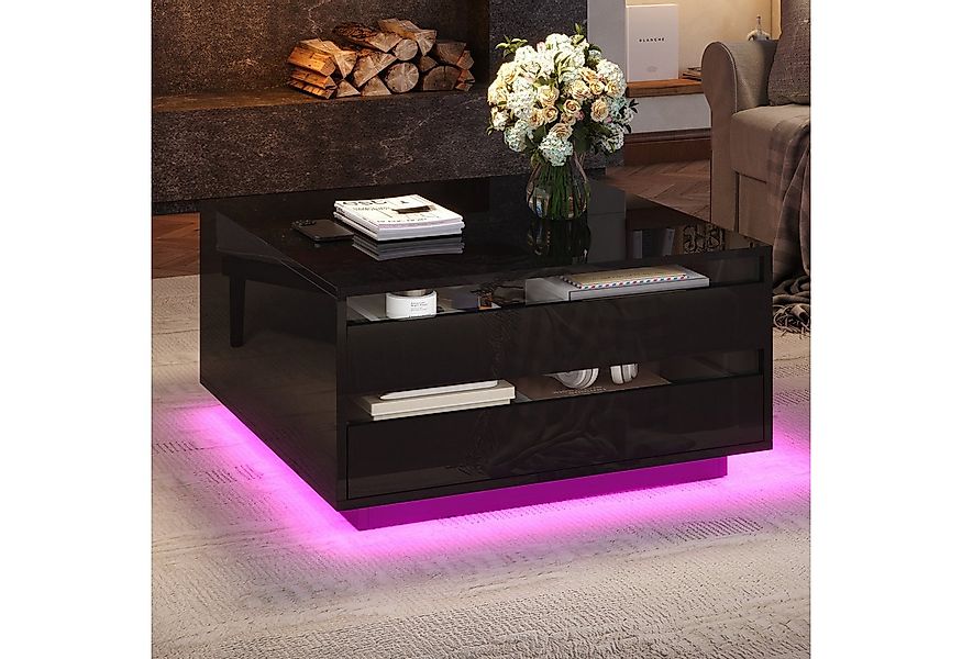 MODFU Couchtisch Höhenverstellbarer Couchtisch 70x70x38 cm (Satztisch, Sofa günstig online kaufen