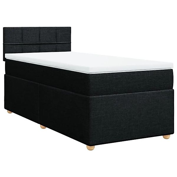 vidaXL Boxspringbett mit Matratze Schwarz 90x200 cm Stoff 3288865 günstig online kaufen
