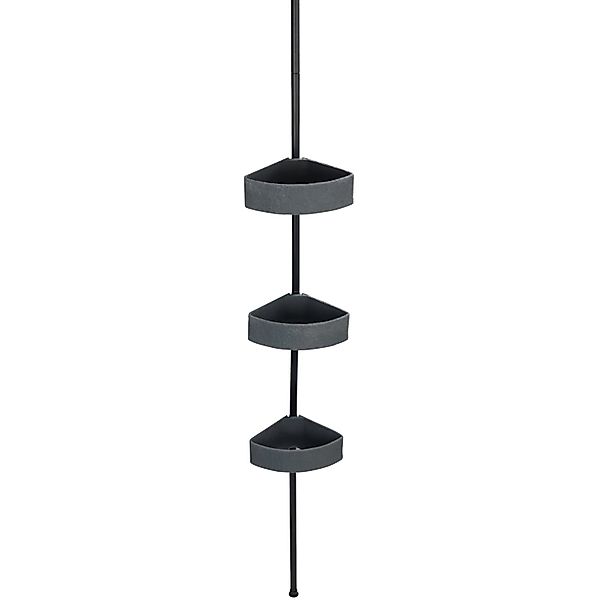 Wenko Teleskop-Eckregal Villata mit 3 Körben 28 x 20,5 x 275 cm Schwarz-Gra günstig online kaufen