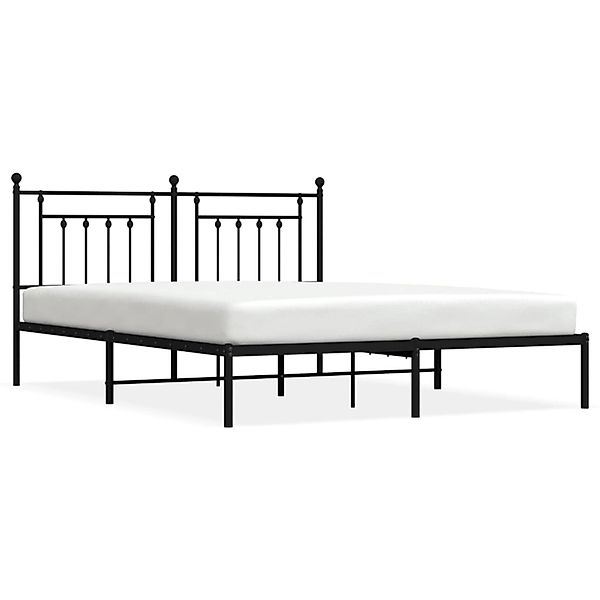 vidaXL Bettgestell mit Kopfteil Metall Schwarz 160x200 cm Modell 81846445 günstig online kaufen