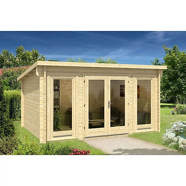 Alpholz Holz-Gartenhaus Atrium-F Pultdach Tauchimprägniert 920 cm x 345 cm günstig online kaufen