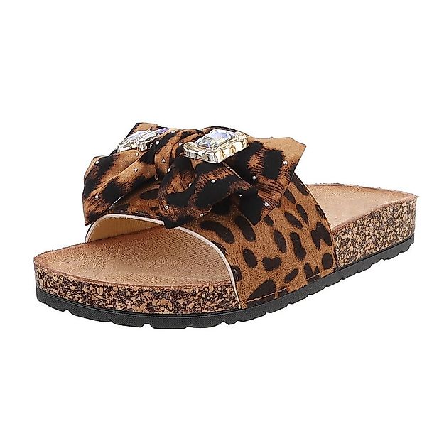 Ital-Design Elegante Damen-Sandalen mit Schleife und Glitzer-Details Pantol günstig online kaufen