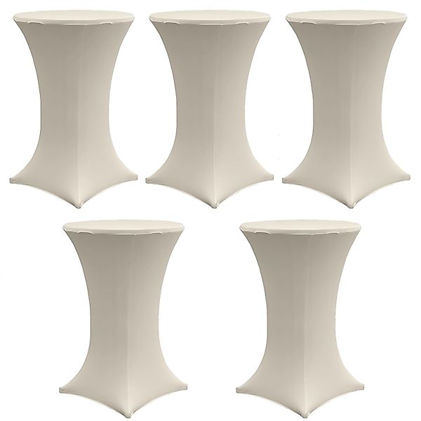 TRUTZHOLM 5er Set Stehtischhusse Stretch 70cm Beige günstig online kaufen
