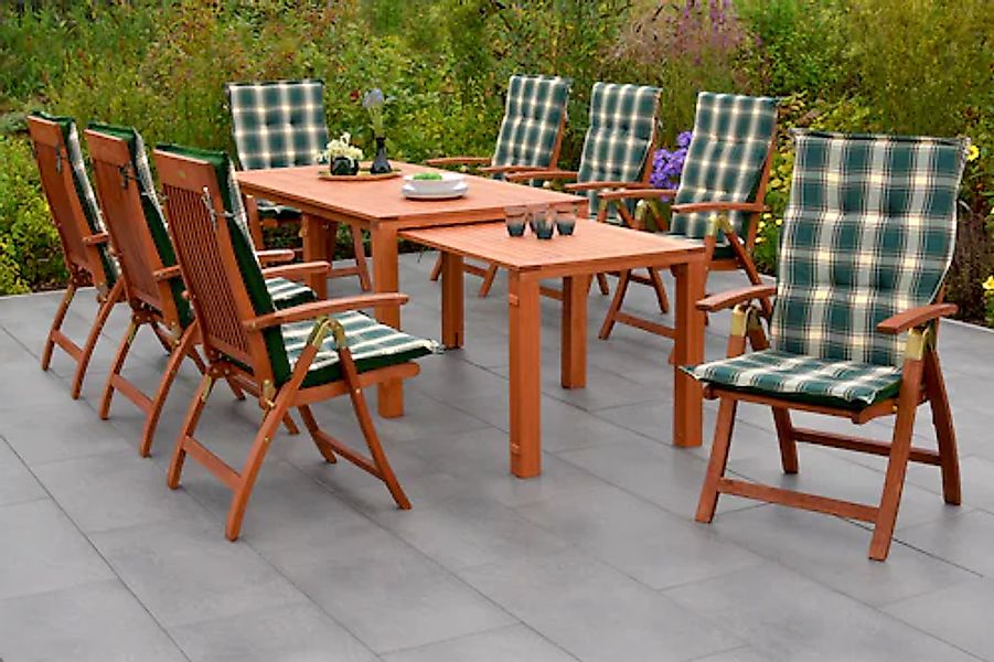 MERXX Garten-Essgruppe »Comodoro« Set, 17 Stk. tlg. 8 Klappsessel, 5-fach v günstig online kaufen