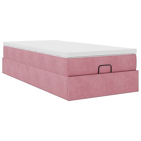 vidaXL Bett Ottoman-Bett mit Matratze Rosa 100x200 cm Samt günstig online kaufen