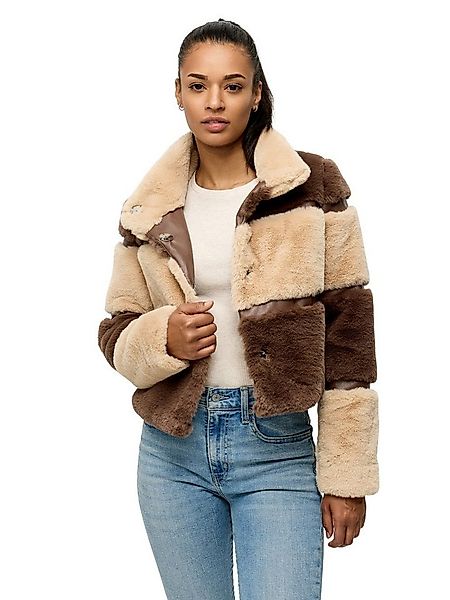 Tazzio Winterjacke F805 Blockstreifen-Design im Teddy-Look, kuschelige Fell günstig online kaufen