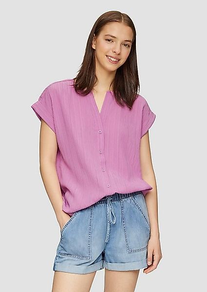 QS Kurzarmbluse Oversize-Bluse mit Strukturmuster günstig online kaufen