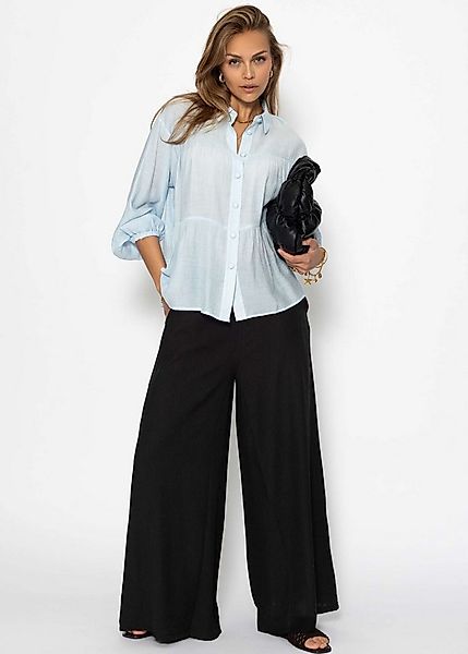 SASSYCLASSY Stoffhose Lässige Hose Damen in Crincle-Optik Stoffhose mit Gum günstig online kaufen