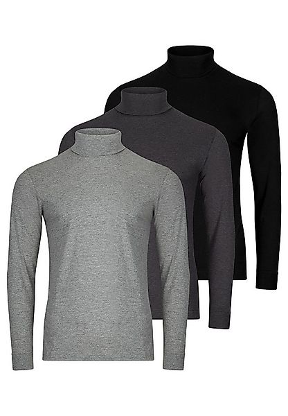 RAGMAN Langarmshirt 3er Pack Basic (Spar-Set, 3-tlg) Rollkragenshirt - Baum günstig online kaufen
